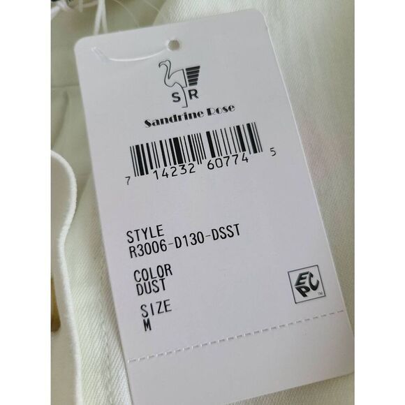 Sandrine Rose Denim Button Up Shirt Women's Medium White Long Sleeve 100% Cotton - Picture 8 of 10